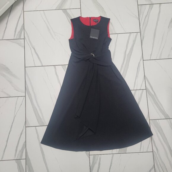 Halston NWT Sleek Black Formal Dress - Picture 1 of 11